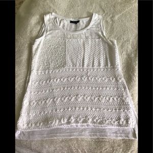 Style & Co tank top white sleeveless with sequins size med